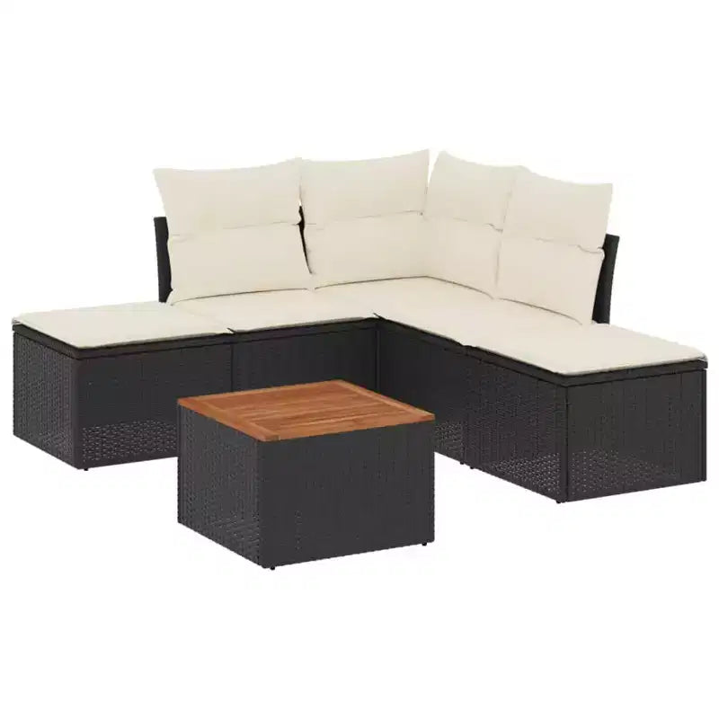 vidaXL Salotto da Giardino con Cuscini in Polyrattan