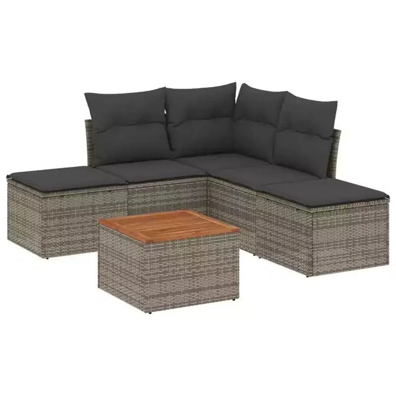 vidaXL Salotto da Giardino con Cuscini in Polyrattan