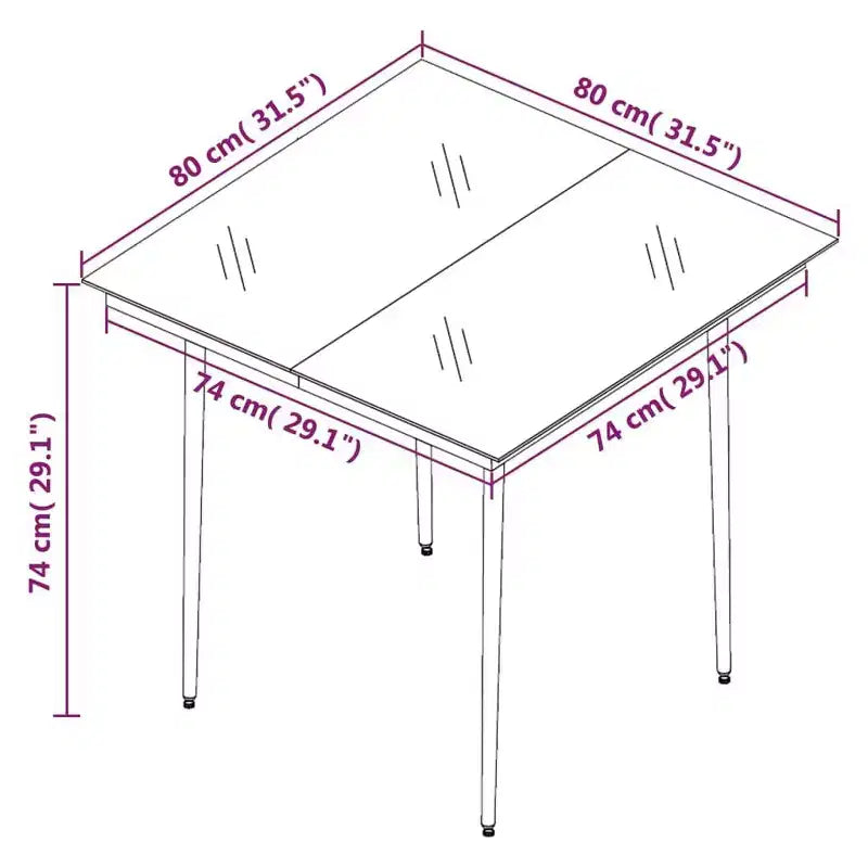 vidaXL Elegante set da pranzo da esterno con vetro temperato