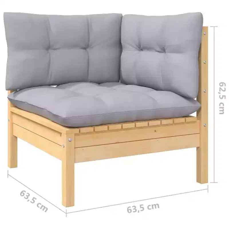 vidaXL Set Lounge da Esterno in Pino Massiccio con Cuscini Colori Vari