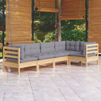 vidaXL Set Lounge da Esterno in Pino Massiccio con Cuscini Colori Vari