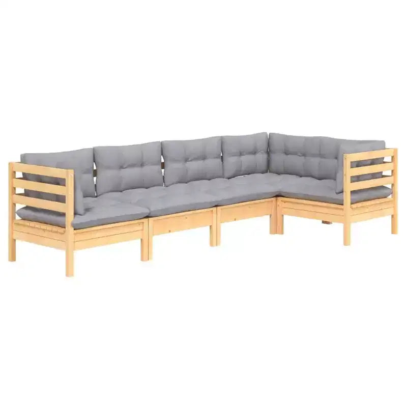 vidaXL Set Lounge da Esterno in Pino Massiccio con Cuscini Colori Vari