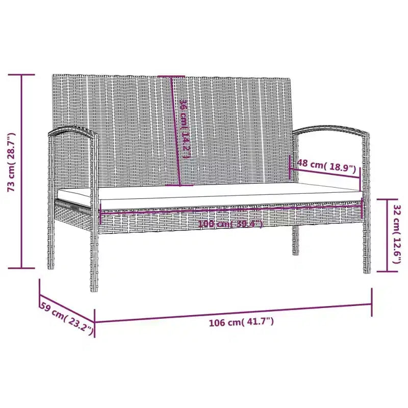 vidaXL Set Salotto da Giardino 16 pz