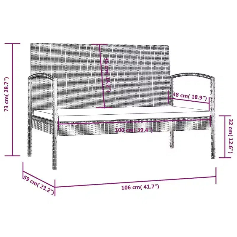 vidaXL Set Salotto da Giardino 16 pz