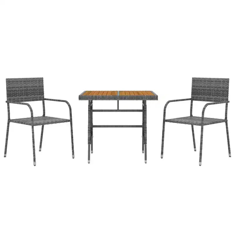 Set da pranzo da esterno vidaXL in polyrattan con telaio in acciaio