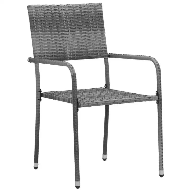 Set da pranzo da esterno vidaXL in polyrattan con telaio in acciaio