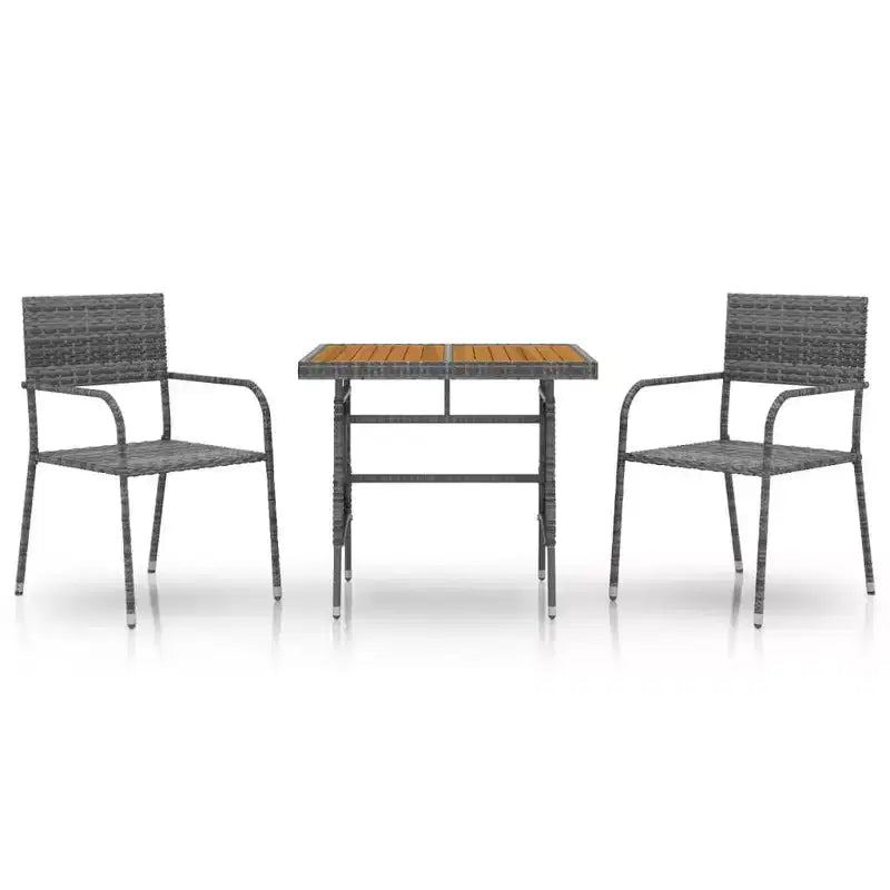 Set da pranzo da esterno vidaXL in polyrattan con telaio in acciaio