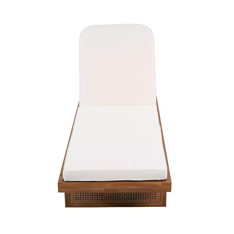 Christopher Knight Home Damaris, set da 3 pezzi in legno di acacia e rattan per patio con lettino prendisole, cuscino e tavolo a doghe