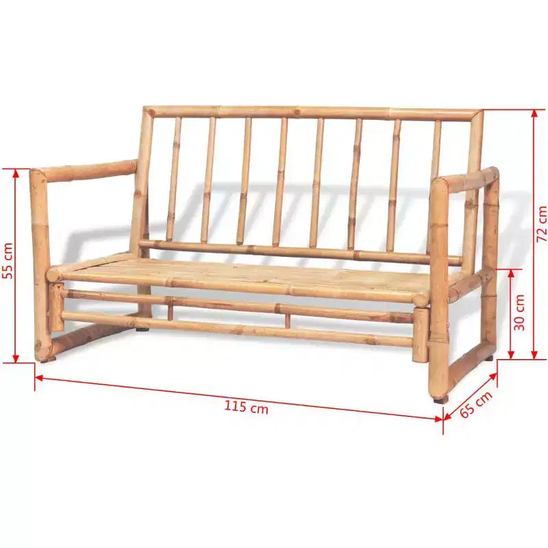 vidaXL Set Salotto da Giardino Sezionale da Esterno con Cuscini in Bambù