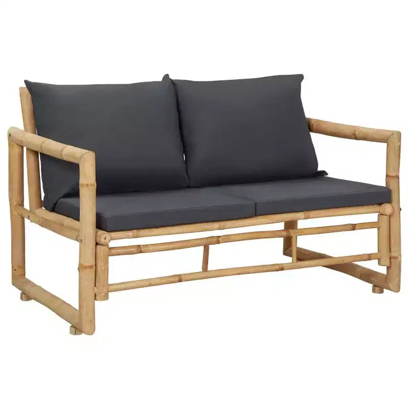 vidaXL Set Salotto da Giardino Sezionale da Esterno con Cuscini in Bambù