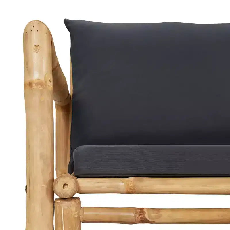 vidaXL Set Salotto da Giardino Sezionale da Esterno con Cuscini in Bambù