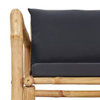 vidaXL Set Salotto da Giardino Sezionale da Esterno con Cuscini in Bambù