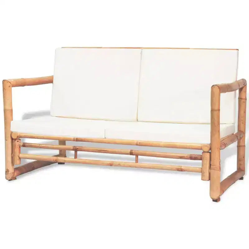 vidaXL Set Salotto da Giardino Sezionale da Esterno con Cuscini in Bambù