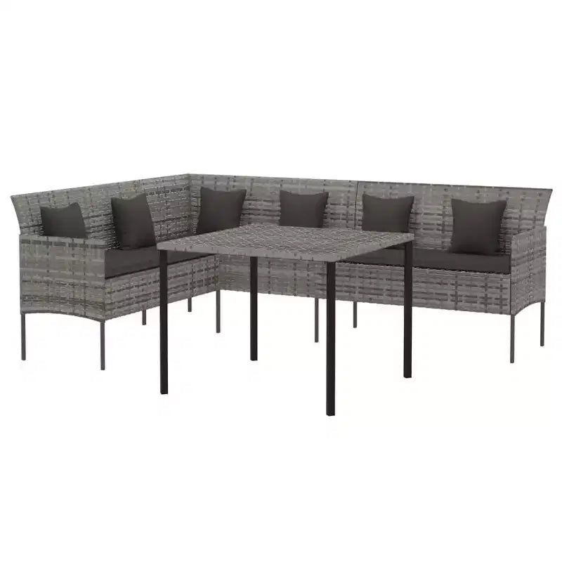 vidaXL Set da pranzo da giardino con cuscini, set per conversazione in 2 pezzi, rattan sintetico