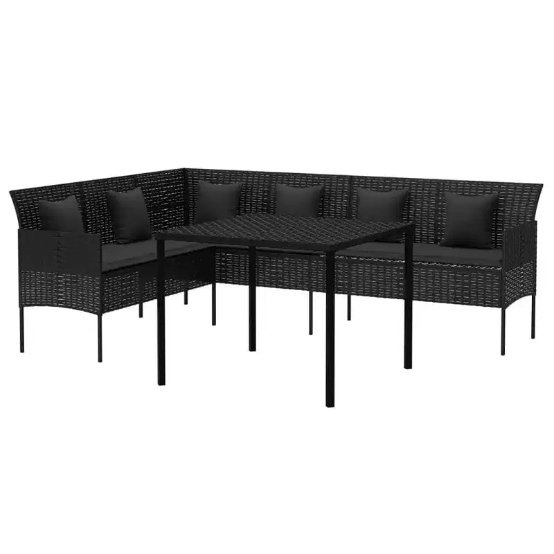 vidaXL Set da pranzo da giardino con cuscini, set per conversazione in 2 pezzi, rattan sintetico