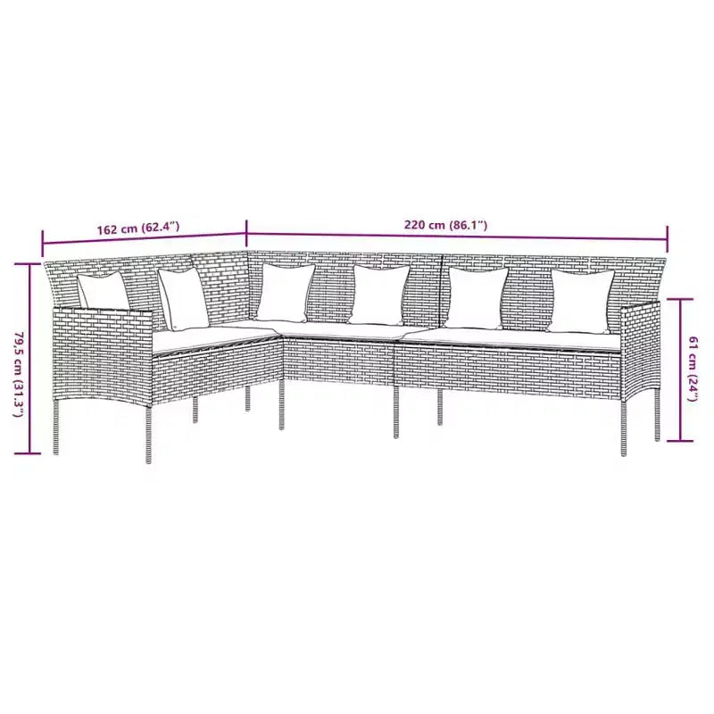 vidaXL Set da pranzo da giardino con cuscini, set per conversazione in 2 pezzi, rattan sintetico