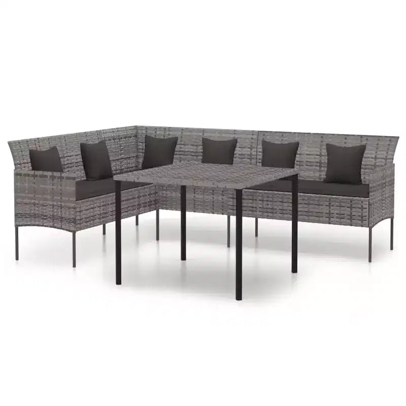 vidaXL Set da pranzo da giardino con cuscini, set per conversazione in 2 pezzi, rattan sintetico