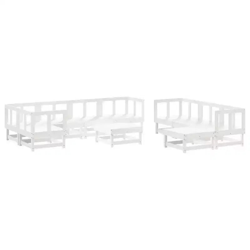 vidaXL Set divano da giardino in legno naturale di pino massiccio