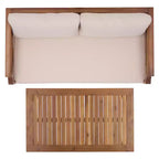 Set da patio Alta panca e tavolo - Interno/Esterno - PAT6812 - Teak Marrone/Crema - Safavieh
