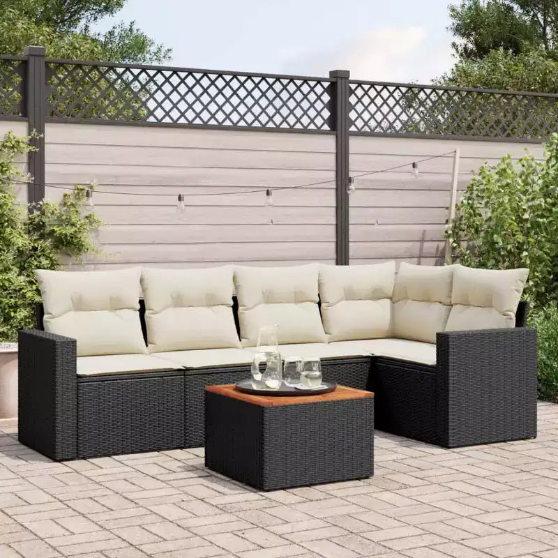 Set Divano da Giardino Modulare vidaXL in Polyrattan con Cuscini