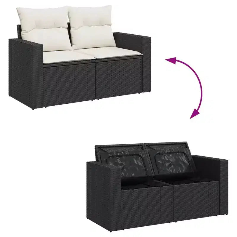 Set Divano da Giardino Modulare vidaXL in Polyrattan con Cuscini