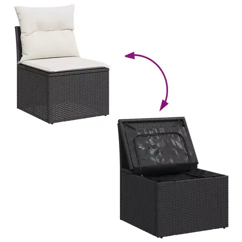 Set Divano da Giardino Modulare vidaXL in Polyrattan con Cuscini