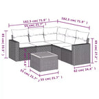 Set Divano da Giardino Modulare vidaXL in Polyrattan con Cuscini