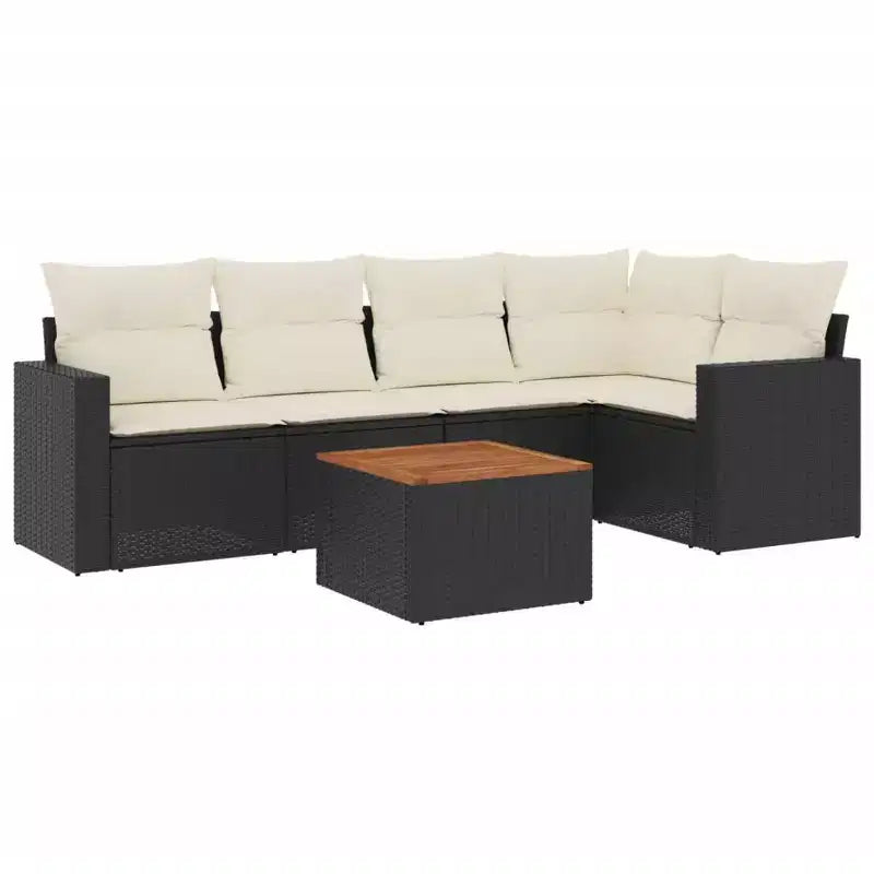 vidaXL Modular Garden Sofa Set in Poly Rattan with Cushions