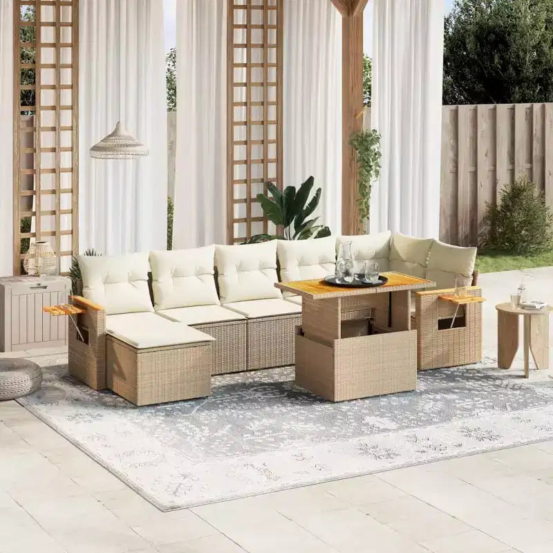 vidaXL Set divano modulare da giardino con cuscini