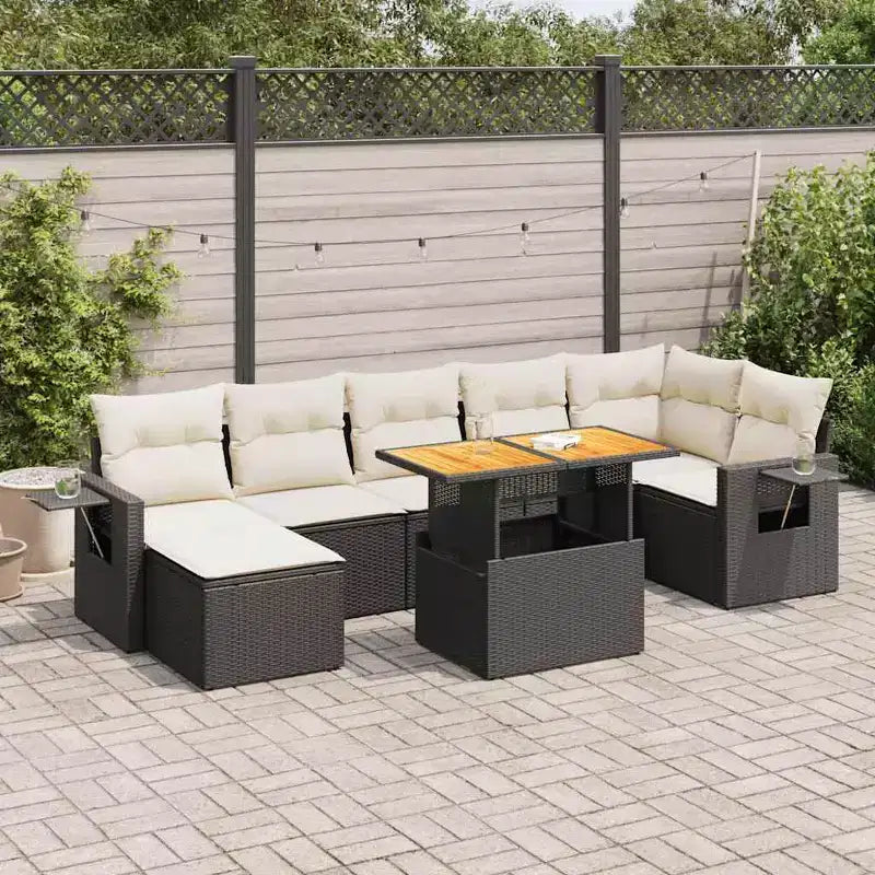vidaXL Set divano modulare da giardino con cuscini