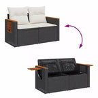 vidaXL Set divano modulare da giardino con cuscini