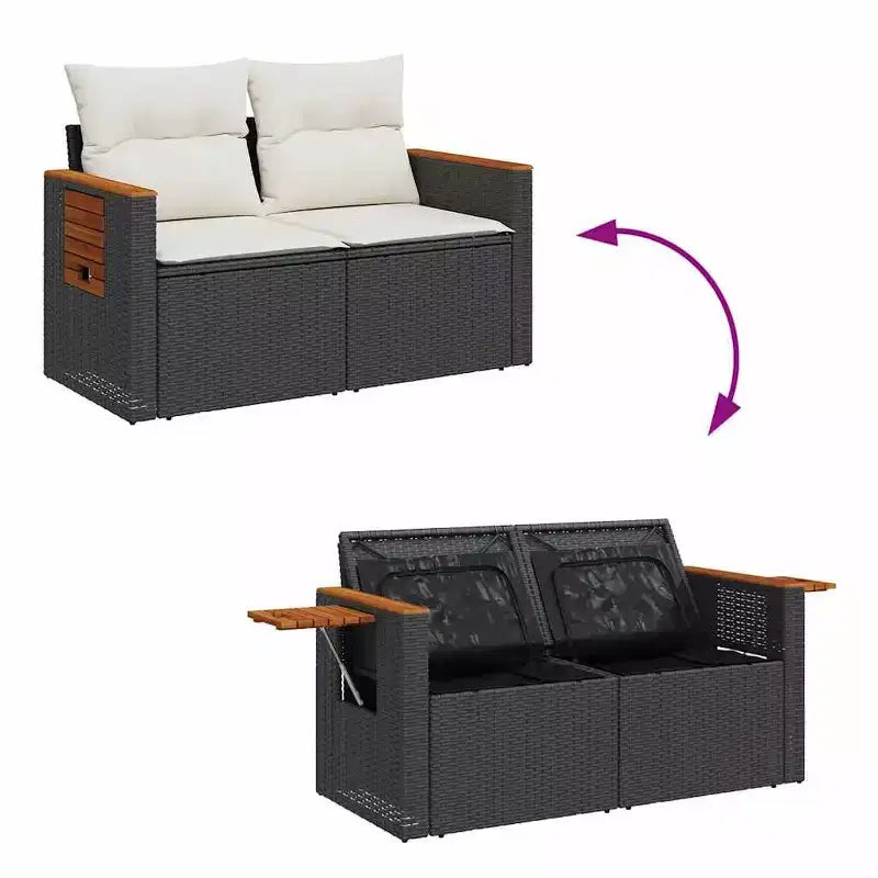vidaXL Set divano modulare da giardino con cuscini