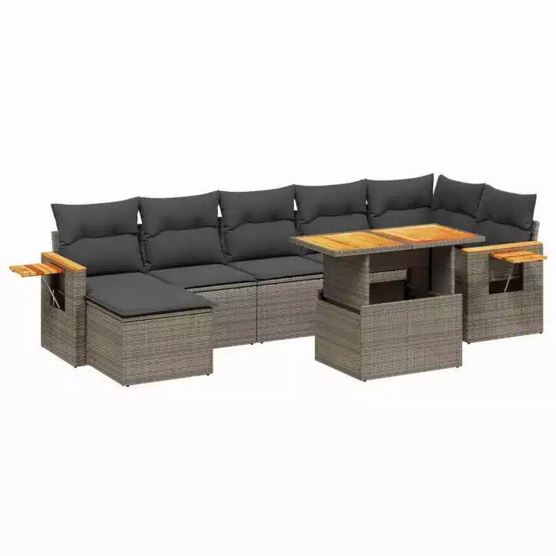 vidaXL Set divano modulare da giardino con cuscini