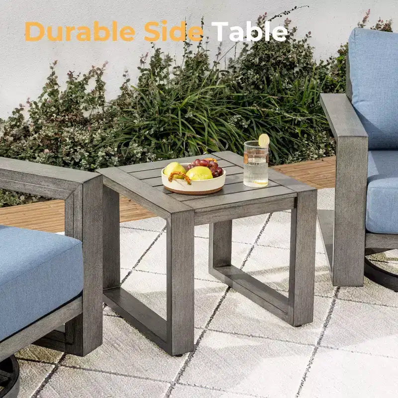 Set di mobili da giardino in alluminio HAPPATIO, set da conversazione da esterno a 3 pezzi oversize con seduta profonda e bracciolo largo, copertura Sunbrella inclusa