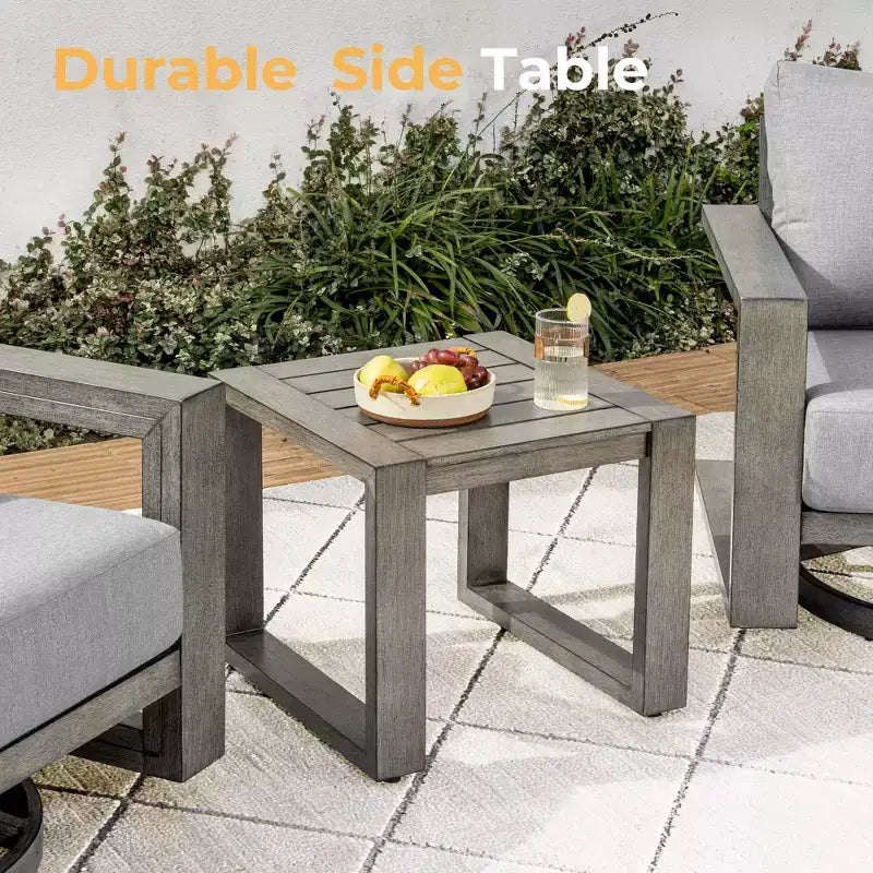 Set di mobili da giardino in alluminio HAPPATIO, set da conversazione da esterno a 3 pezzi oversize con seduta profonda e bracciolo largo, copertura Sunbrella inclusa