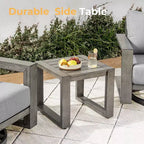 Set di mobili da giardino in alluminio HAPPATIO, set da conversazione da esterno a 3 pezzi oversize con seduta profonda e bracciolo largo, copertura Sunbrella inclusa
