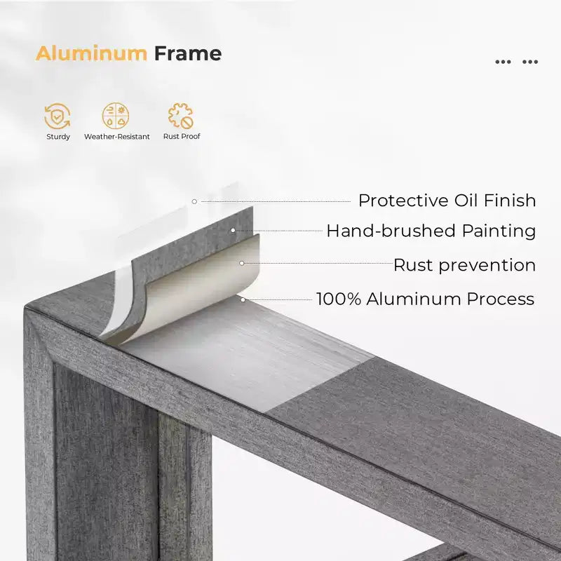 Set di mobili da giardino in alluminio HAPPATIO, set da conversazione da esterno a 3 pezzi oversize con seduta profonda e bracciolo largo, copertura Sunbrella inclusa