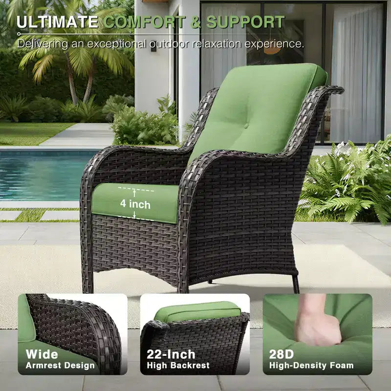 Set Divano Premium da Esterno UPTIOT con Sedie in Vimini, Pouf e Tavolino da Caffè