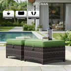 Set Divano Premium da Esterno UPTIOT con Sedie in Vimini, Pouf e Tavolino da Caffè