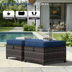 Set Divano Premium da Esterno UPTIOT con Sedie in Vimini, Pouf e Tavolino da Caffè