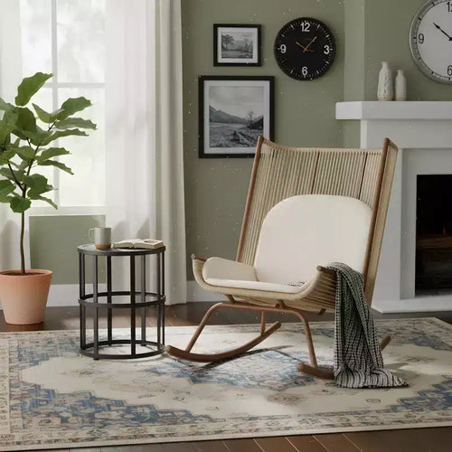 Set da salotto moderno per patio Christopher Knight Home Brigitte in metallo con sedia a dondolo e piano del tavolo in ceramica