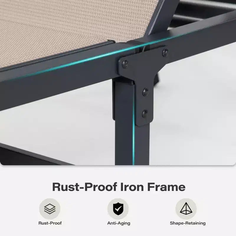LAUSAINT HOME Set di sedie a sdraio da piscina, sedie prendisole con schienale regolabile in 5 posizioni, chaise longue per esterni per piscina, spiaggia, patio e giardino (2 pezzi)