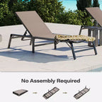 LAUSAINT HOME Set di sedie a sdraio da piscina, sedie prendisole con schienale regolabile in 5 posizioni, chaise longue per esterni per piscina, spiaggia, patio e giardino (2 pezzi)