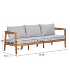 Christopher Knight Home Phachara Set da 4 Pezzi da Patio Moderno in Legno di Acacia con Cuscini e Tavolo a Doghe