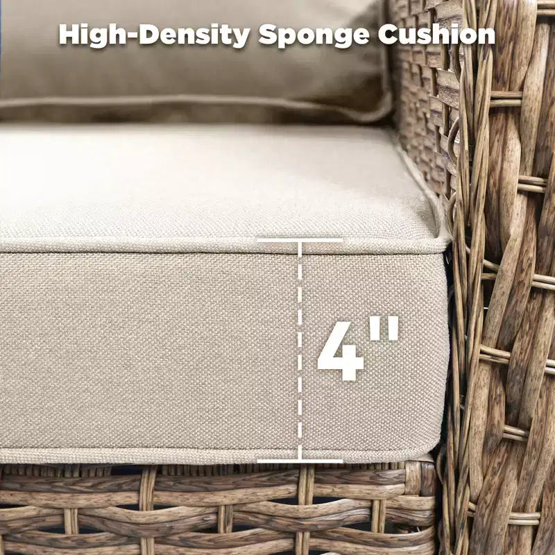 GDFStudio Luelle 3 Piece Outdoor Swivel Glider Chat Set with Cushions and Side Table