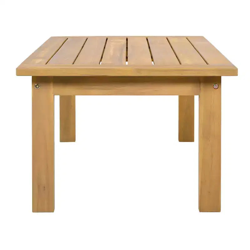 Christopher Knight Home Letizia Modern 5 Piece Patio Acacia Wood Seating Set and Coffee Table