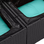 vidaXL Garden Sofa Set with Cushion 6 pcs Black Poly rattan - Black Blue