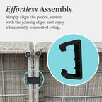 Set da salotto Martha Stewart All-Weather in rattan, divanetto, 2 sedie, tavolino da caffè - Grigio anticato