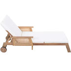 Christopher Knight Home Kenji Modern 3 Piece Acacia Patio Sunlounge with Wicker Armrest and Side Table Set