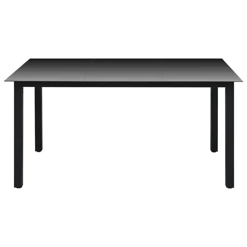 vidaXL Set da pranzo in polyrattan, alluminio e WPC, nero e marrone, grande